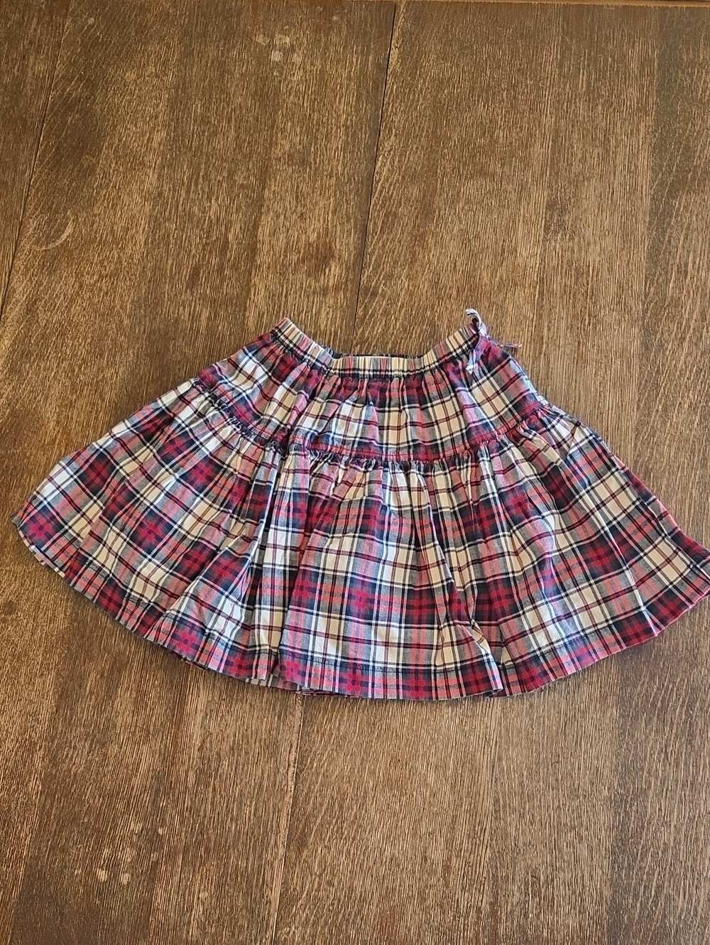 Pink Chicken Allie Skirt in Red, Green, Navy and Cream Plaid, Girls 8Y